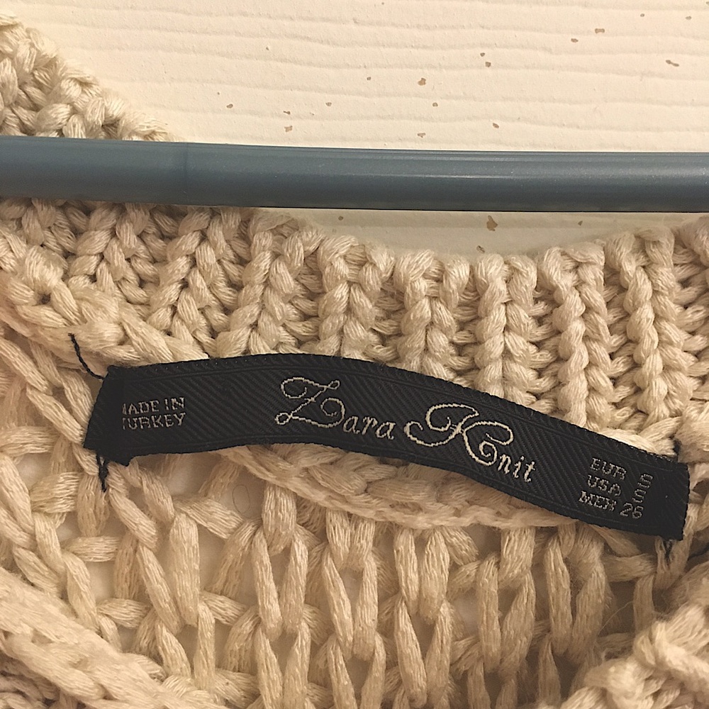 Zara Knit Beige Cream Sweater - Picture 4 of 4